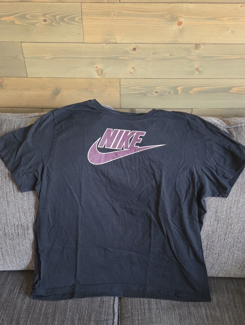 Nike Black Short-Sleeve Tee with Burgundy Logo